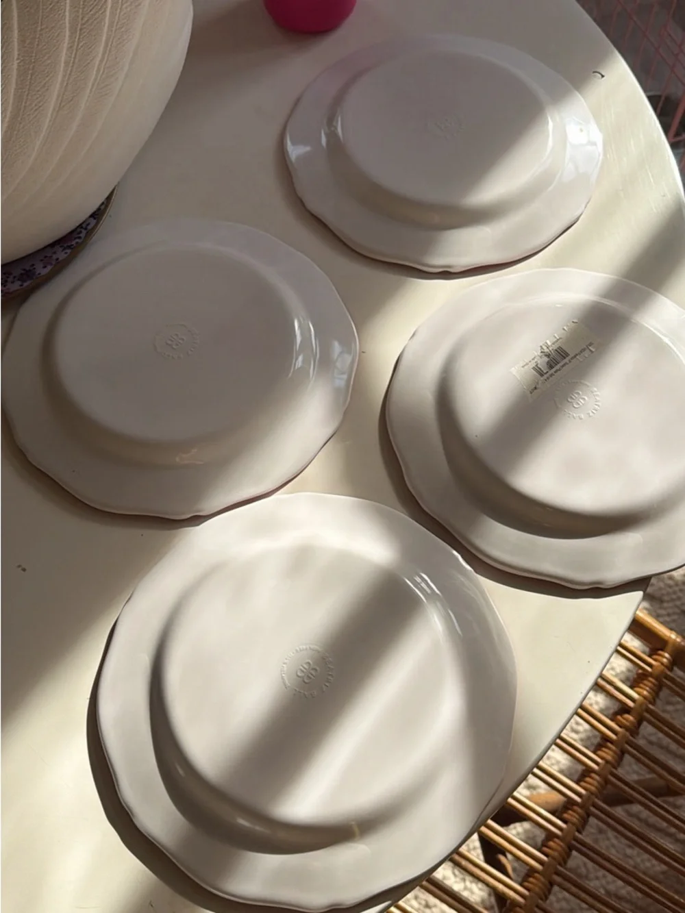Red Floral Plates - Set of 4